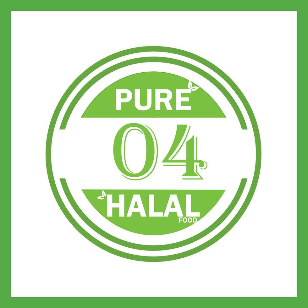 diseño con halal hoja diseño 04 vector