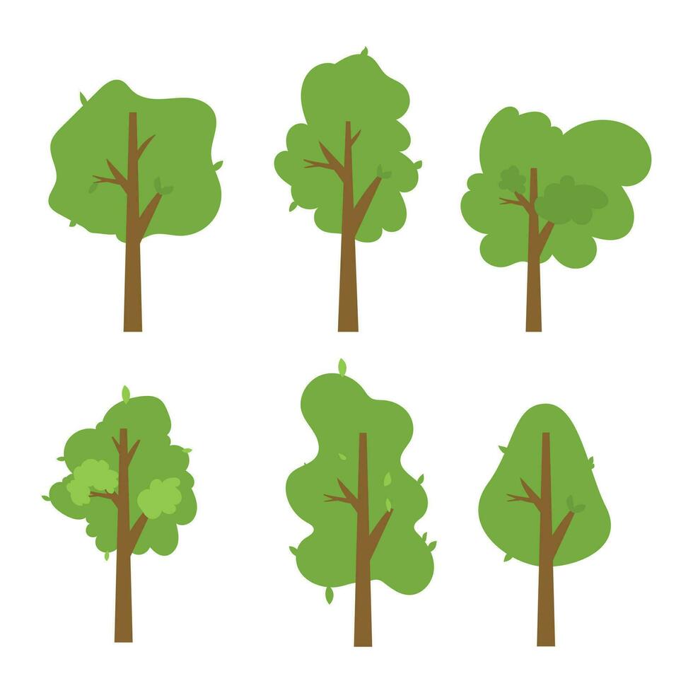 Tree vector collection of six