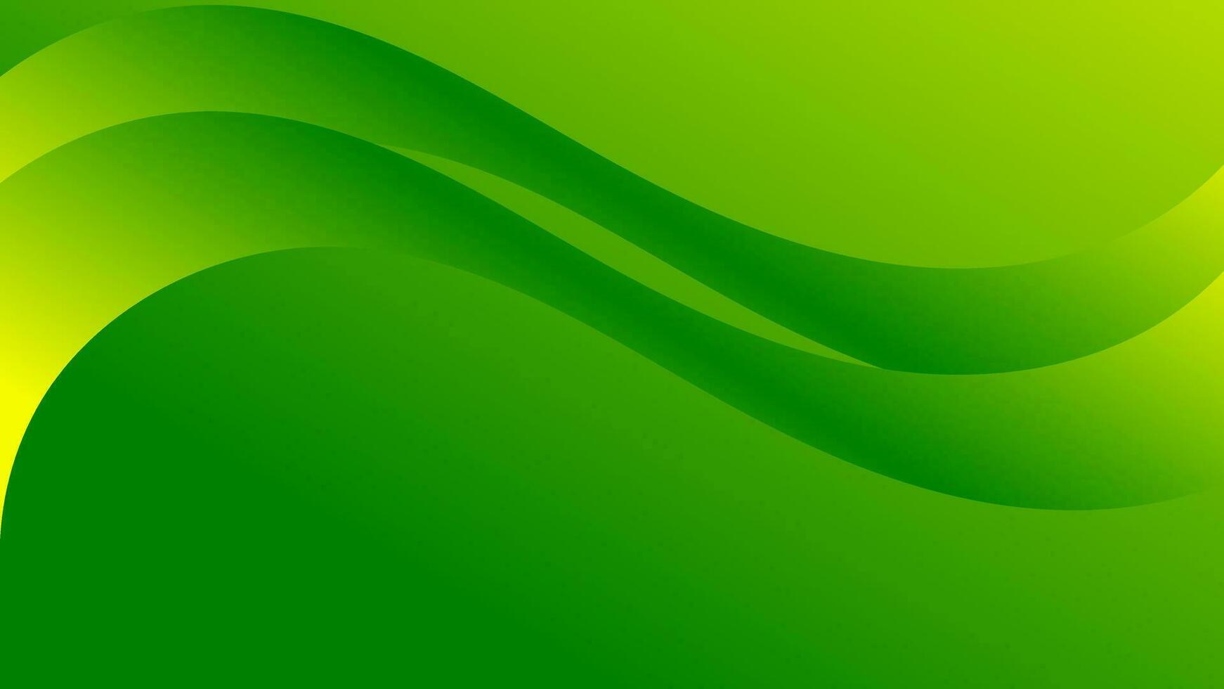 Simple wavy abstract background with yellow green gradations vector