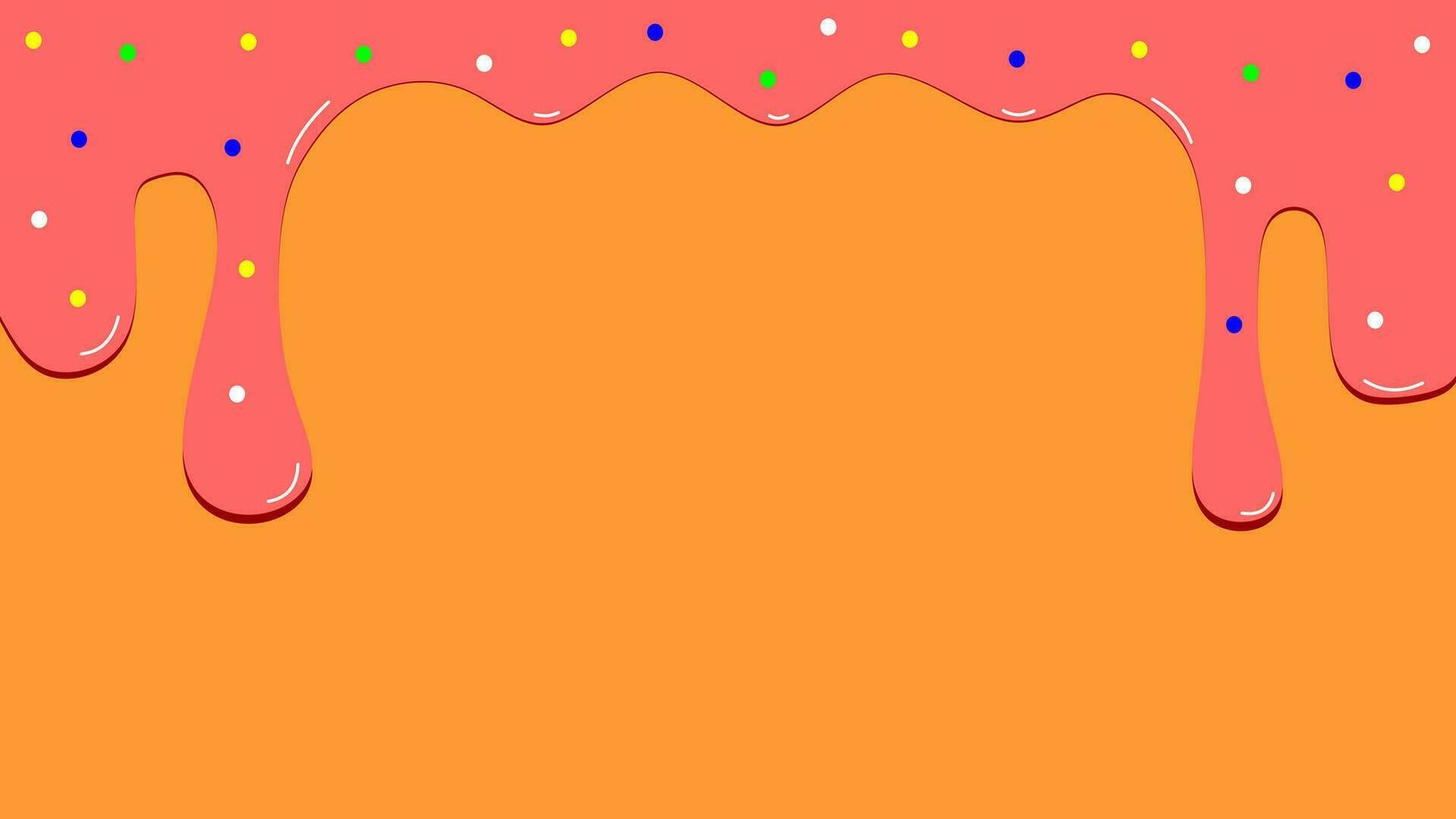 Melting chocolate and strawberry ice cream background with sprinkles . Melting chocolate background with copy space area vector