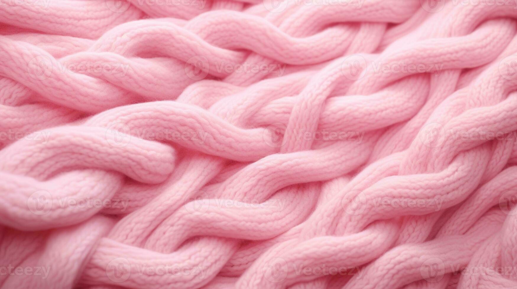 Generative AI, knitted pink sweater texture closeup, magenta or light pink abstract background photo