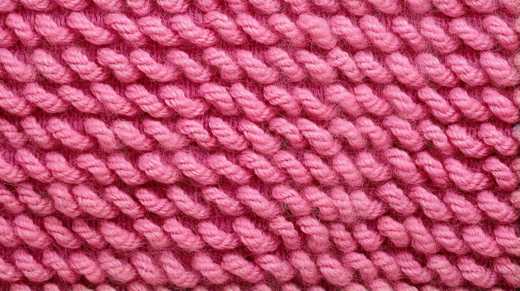 Generative AI, knitted pink sweater texture closeup, magenta or light pink abstract background photo