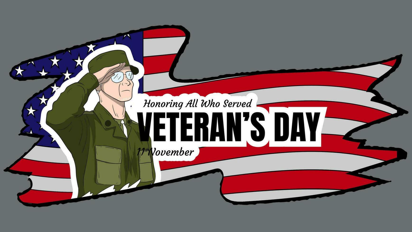 veterans day vector design for sticker, banner or poster