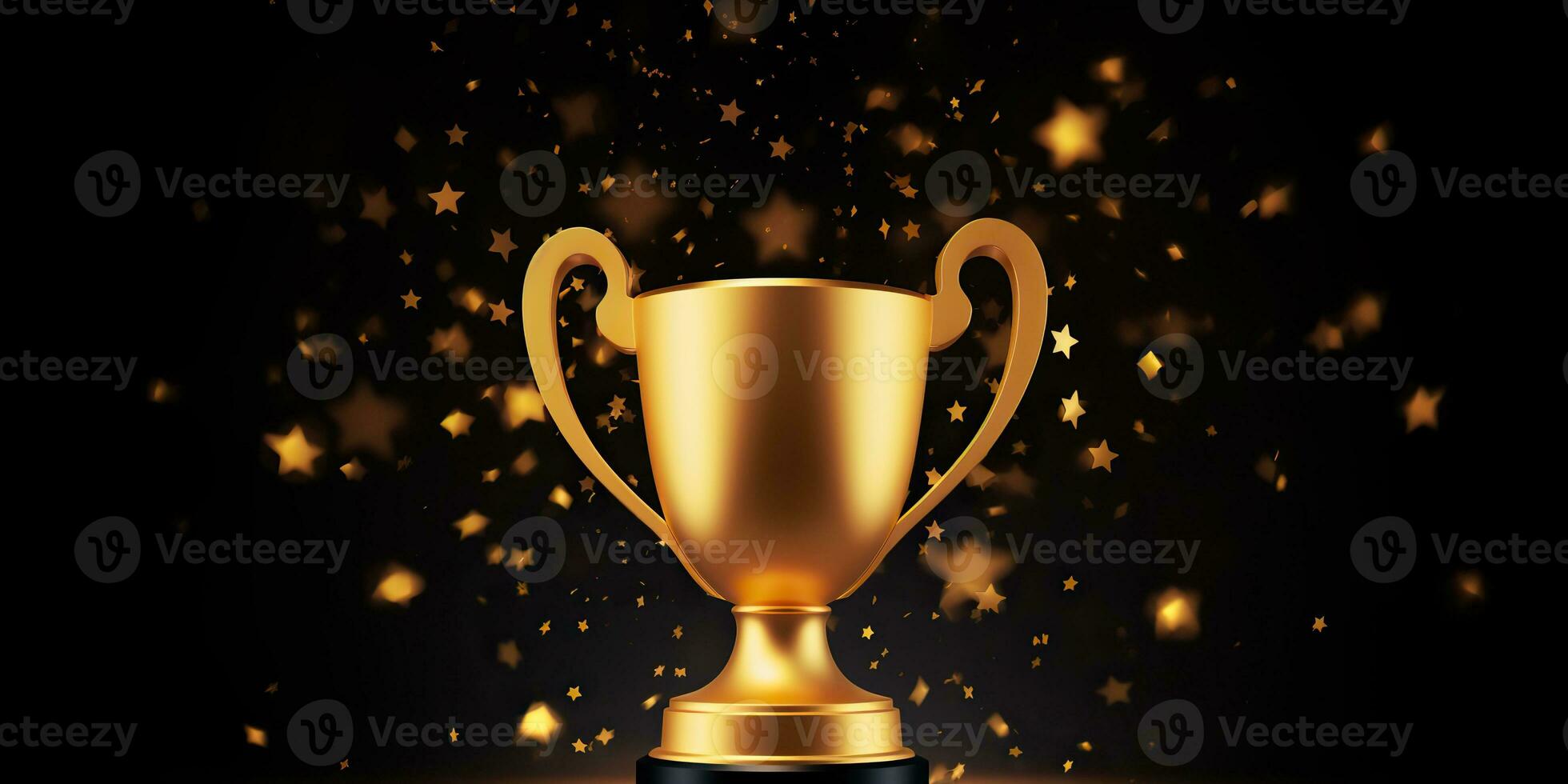 AI Generated. AI Generative. Golden reward trophy prize competition champion first place mock up. Graphic Art photo