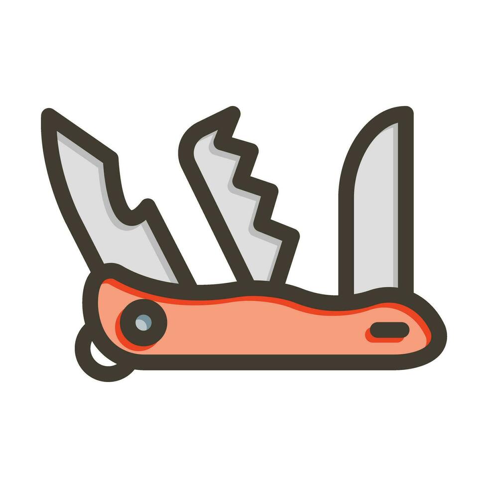 Swiss Knife Vector Thick Line Filled Colors Icon For Personal And Commercial Use.