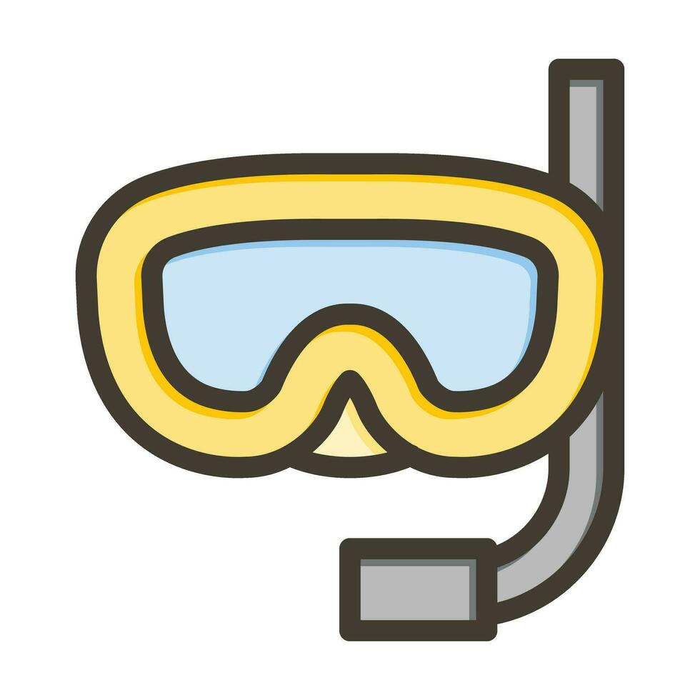 Snorkel Vector Thick Line Filled Colors Icon For Personal And Commercial Use.