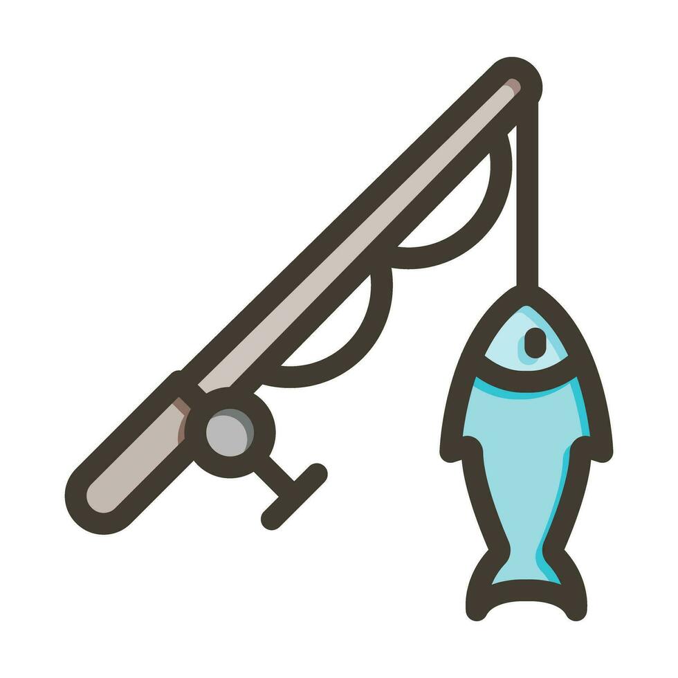 Fishing Vector Thick Line Filled Colors Icon For Personal And Commercial Use.