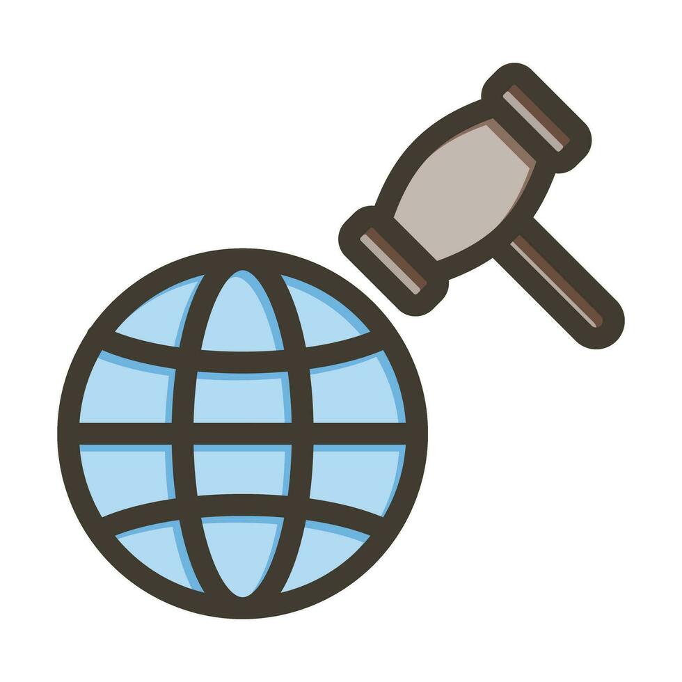 Law Vector Thick Line Filled Colors Icon For Personal And Commercial Use.