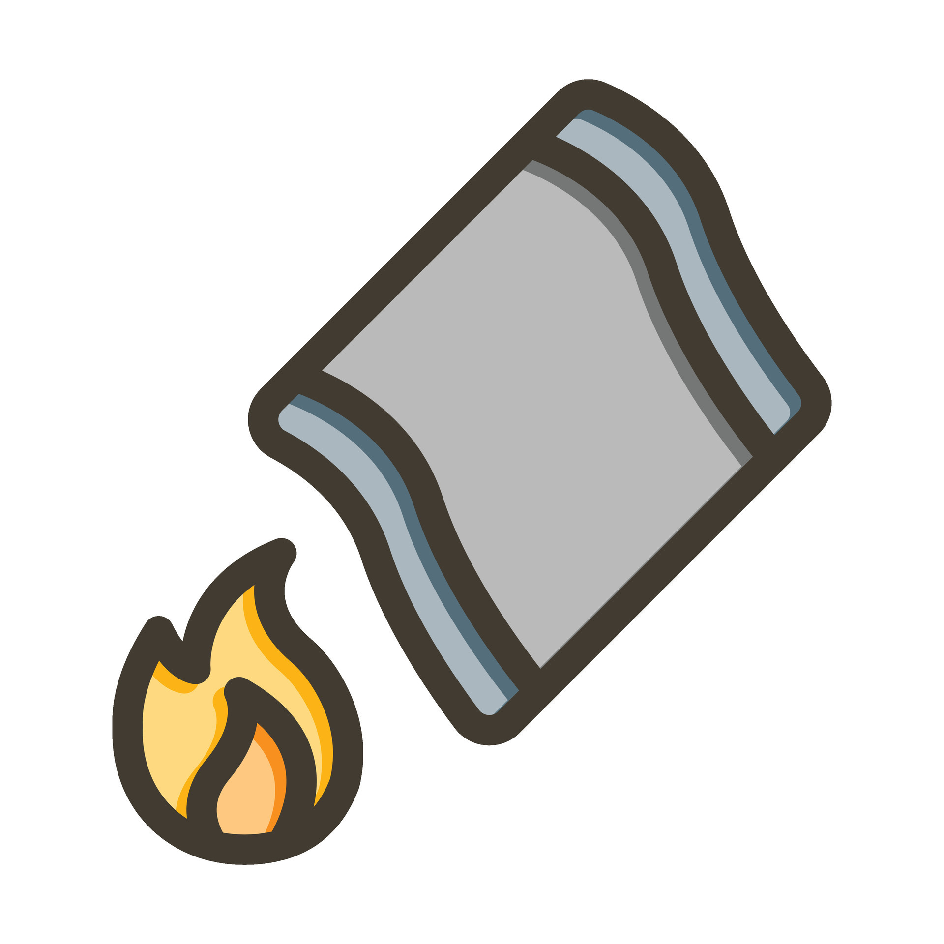 Fire Blankets Vector Thick Line Filled Colors Icon For Personal And
