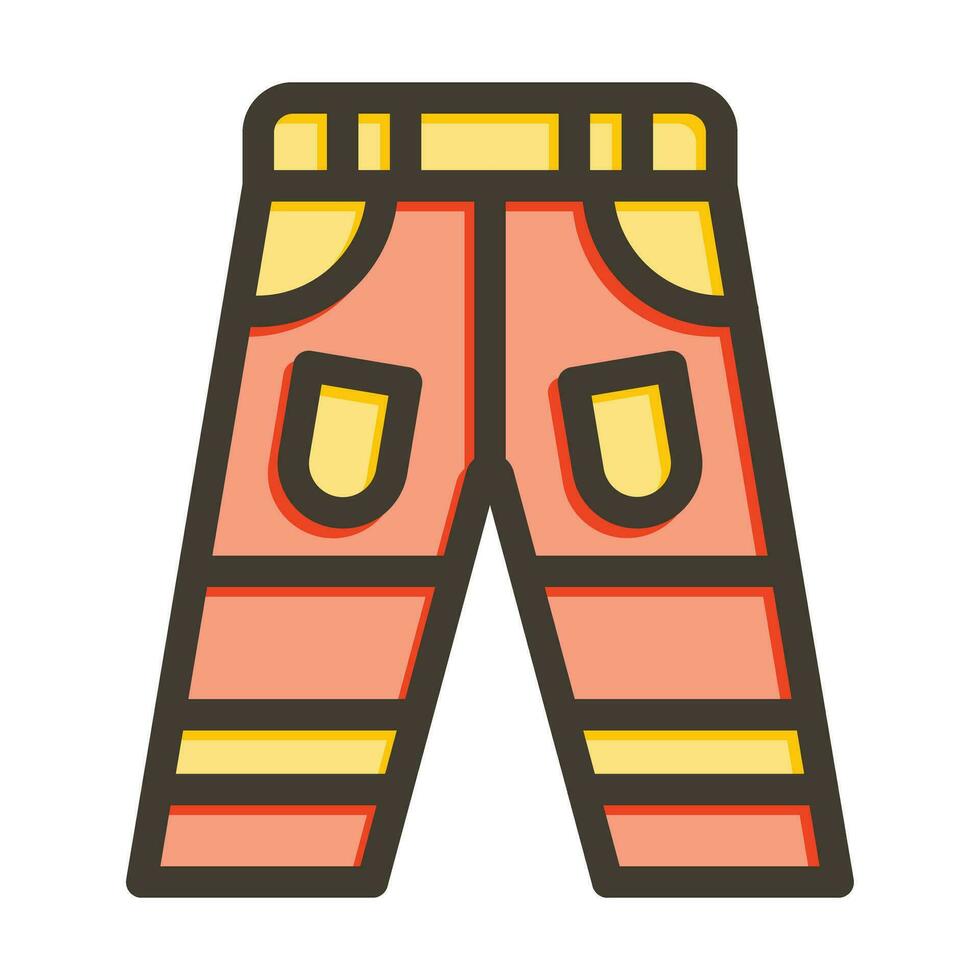 Pants Vector Thick Line Filled Colors Icon For Personal And Commercial Use.