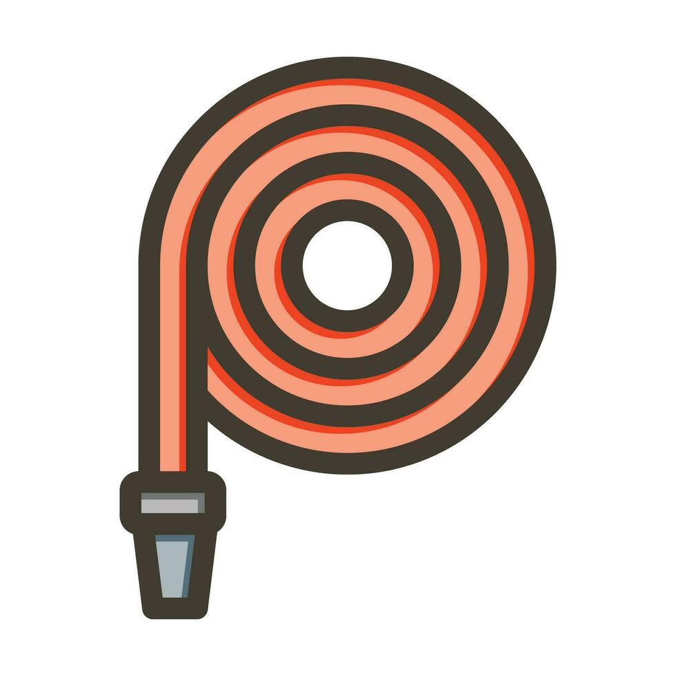 Fire Hose Vector Thick Line Filled Colors Icon For Personal And Commercial Use.