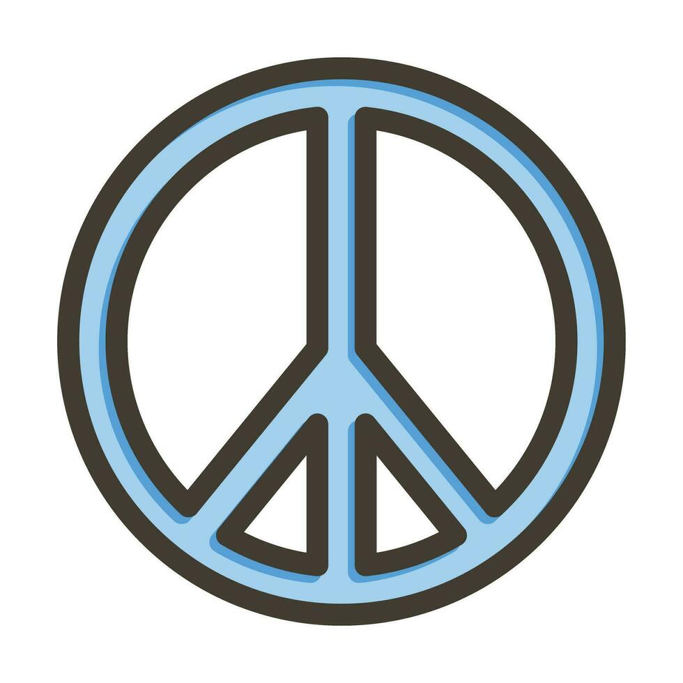 Peace Vector Thick Line Filled Colors Icon For Personal And Commercial Use.