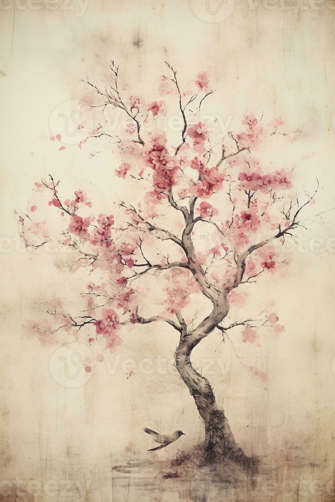 Sakura Japanese Watercolor Painting Graphic by NeVinci · Creative