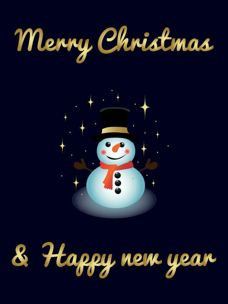 Merry Christmas and New Year greeting card vector