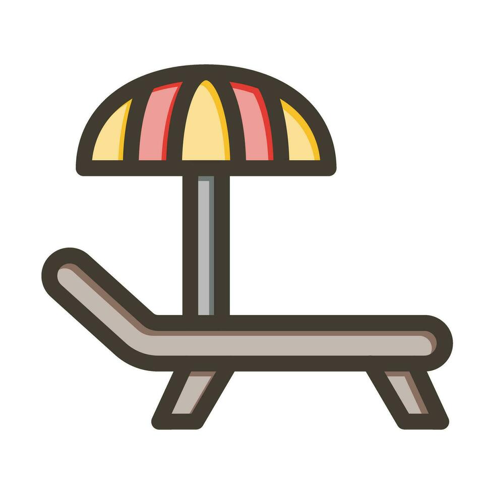 Lounger Vector Thick Line Filled Colors Icon For Personal And Commercial Use.