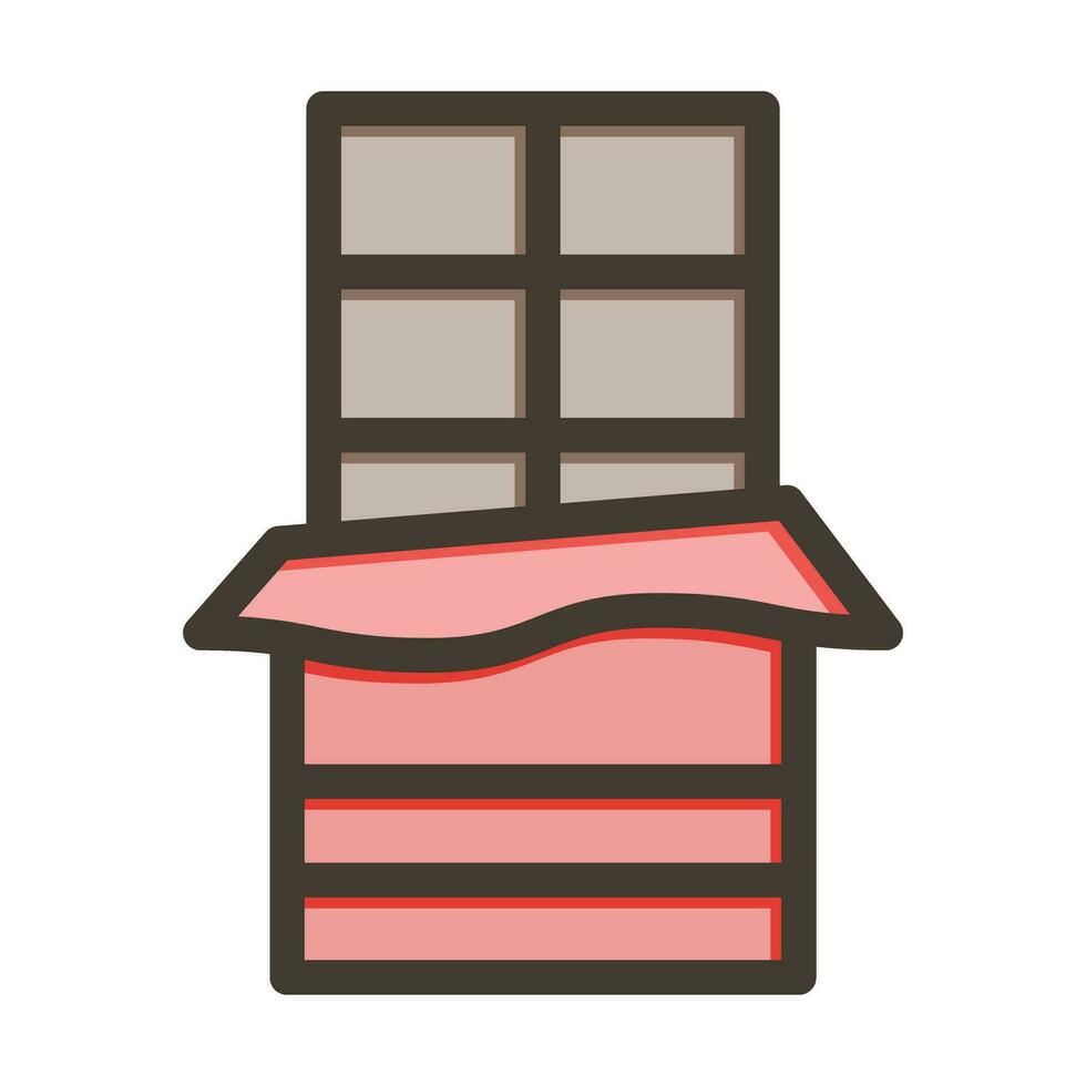 Chocolate Bar Vector Thick Line Filled Colors Icon For Personal And Commercial Use.