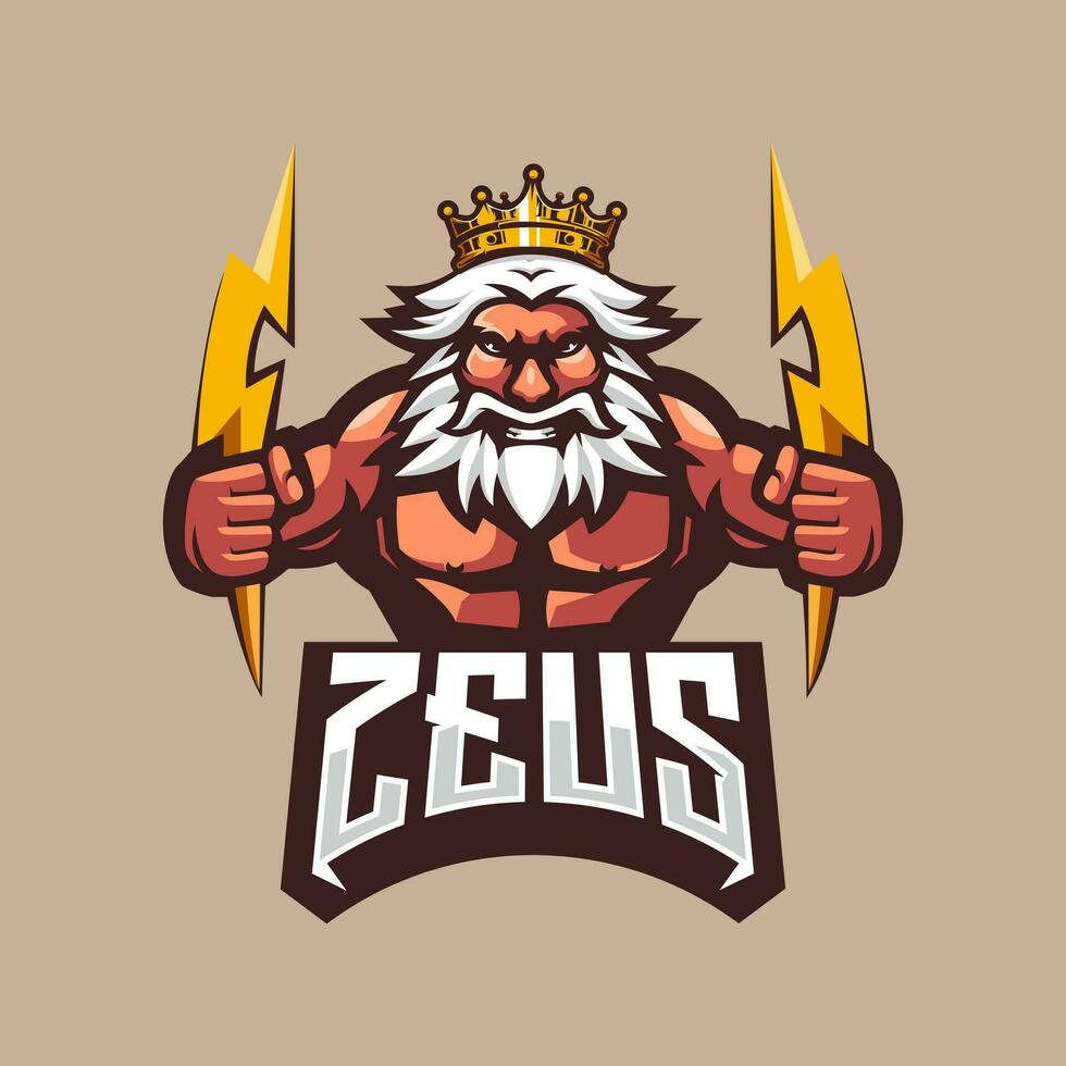 Rey Zeus mascota logo vector