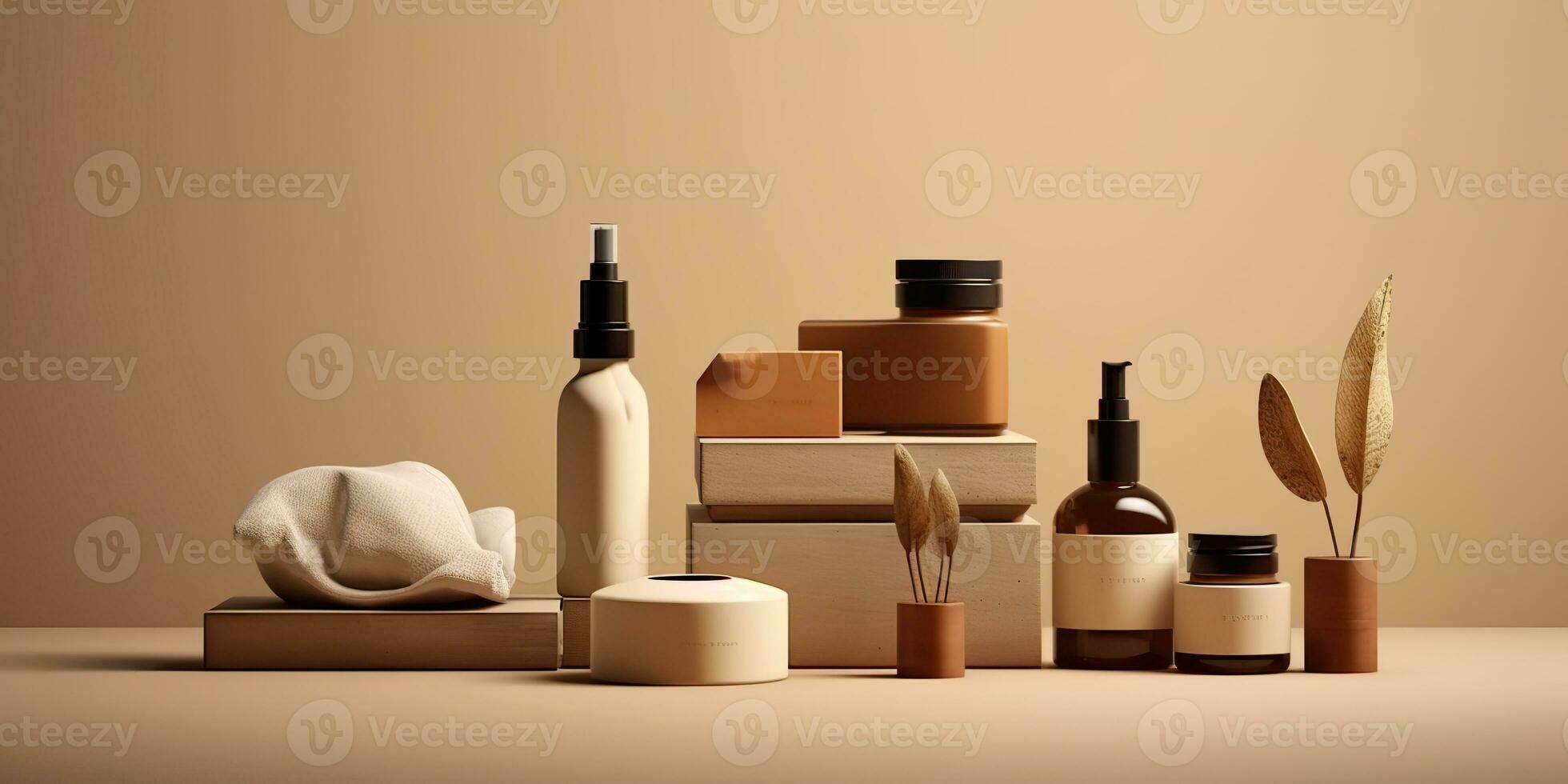 AI Generated. AI Generative. Spa skin care cosmetology beauty bottle container product mockup background. Graphic Art photo