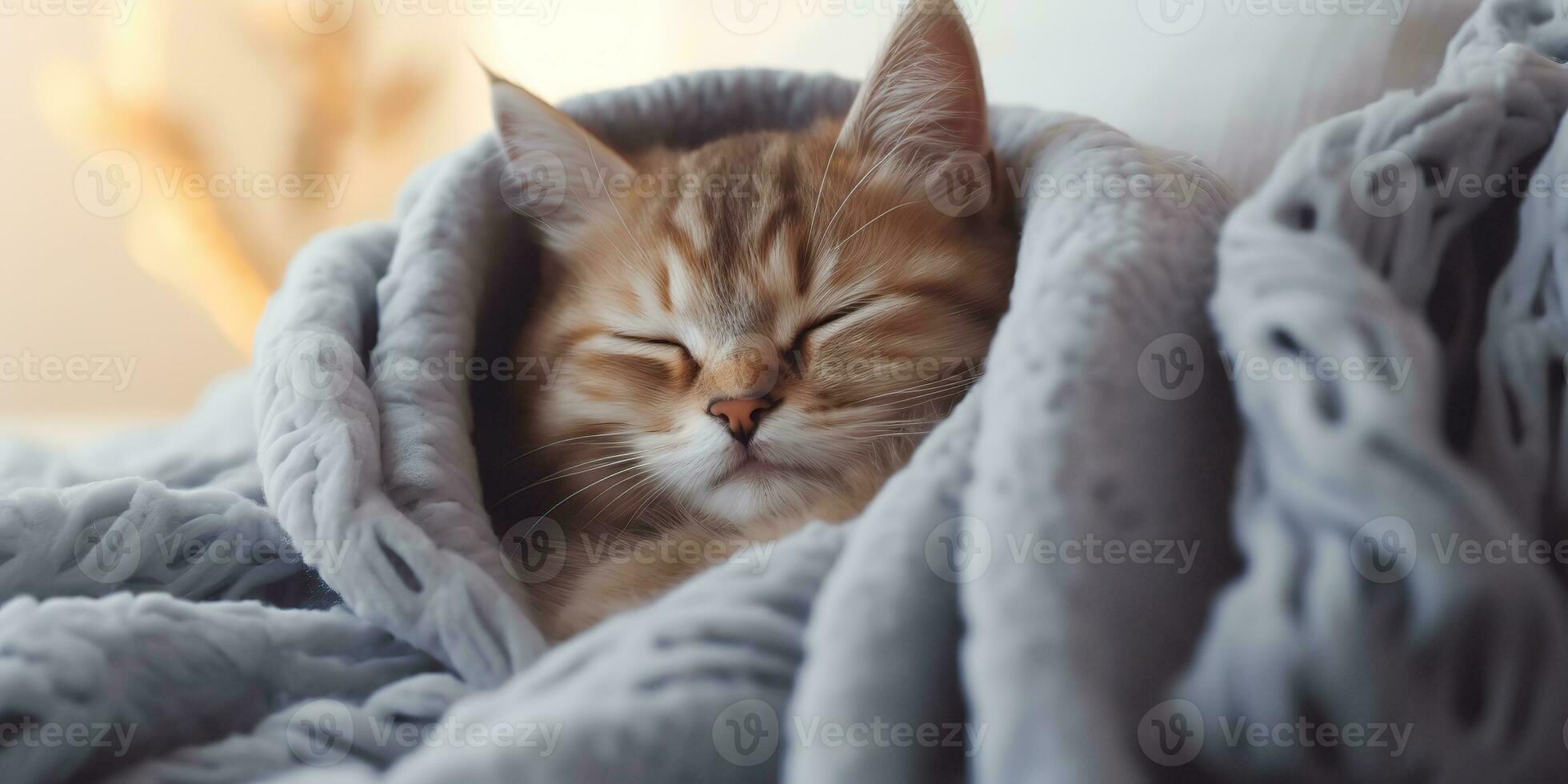 ai generado. ai generativo. acogedor gracioso gato dormido debajo calentar  frazada. hogar frío antecedentes. gráfico Arte 29474803 Foto de stock en  Vecteezy