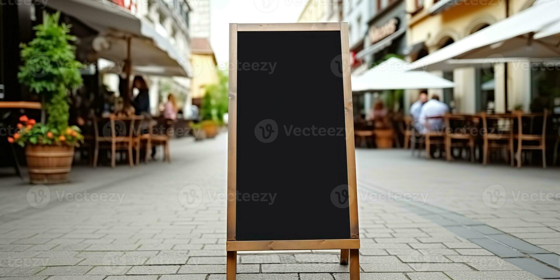 AI Generated. AI Generative. Shop restaurant cafe billboard mock up blank sign template banner for promotion. Graphic Art photo