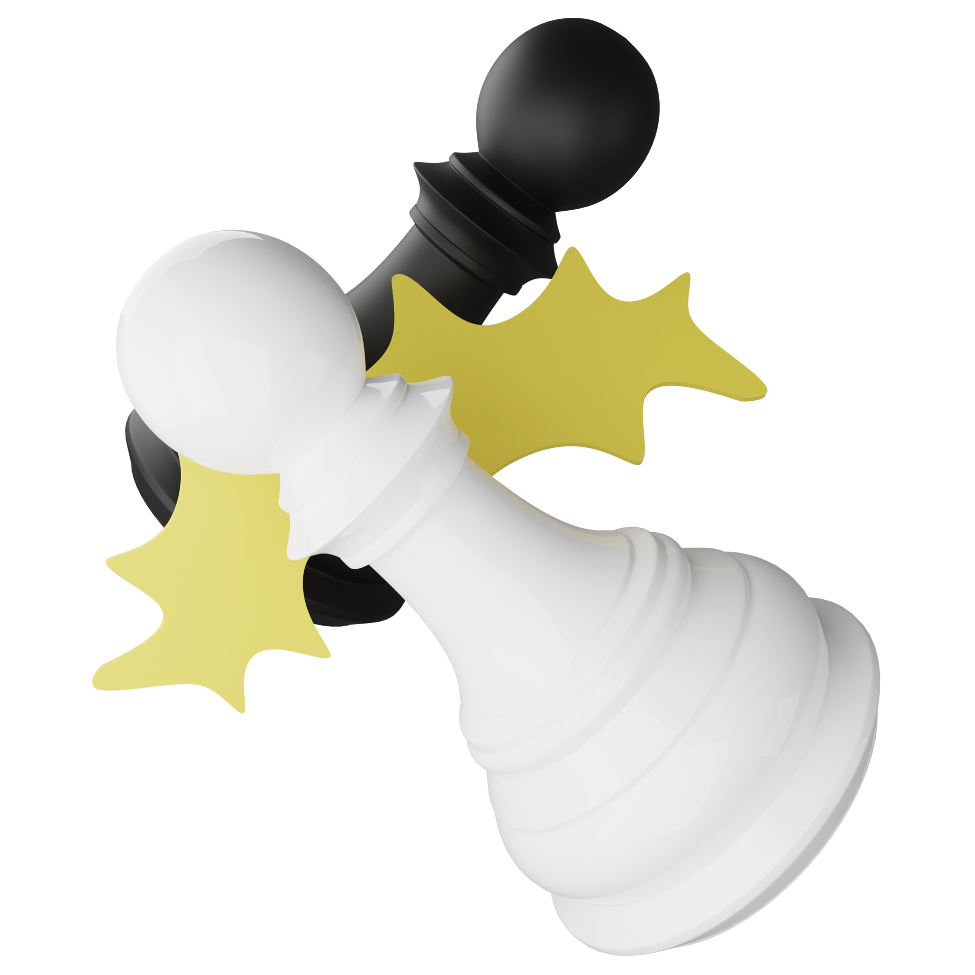 Black pawn chess piece clipart flat design icon isolated on