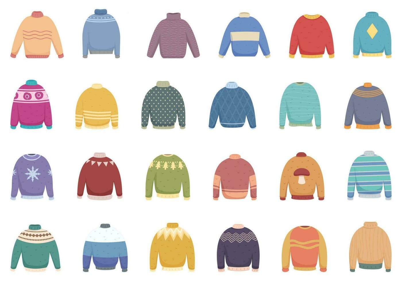 Sweater icons set cartoon vector. Cute party vector