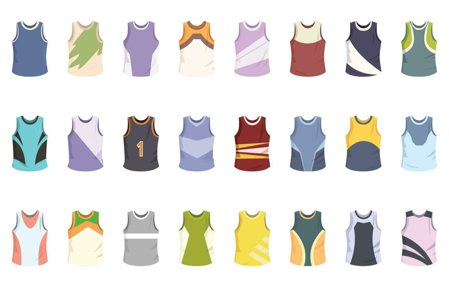 Singlet icons set cartoon vector. Sport top vector