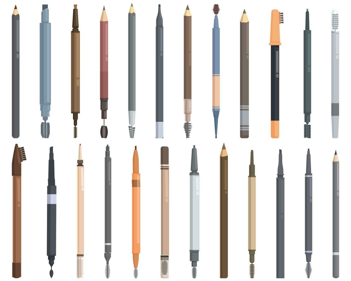 Brow Pencil icons set cartoon vector. Make spa 29475074 Vector Art at ...