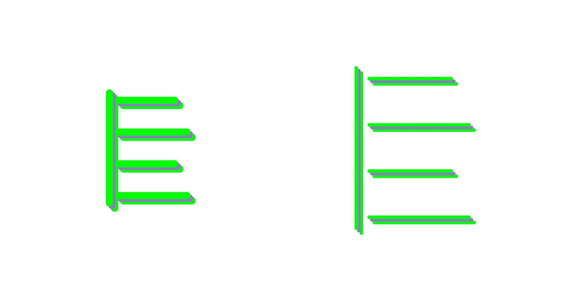 Unique Left Align Vector Icon