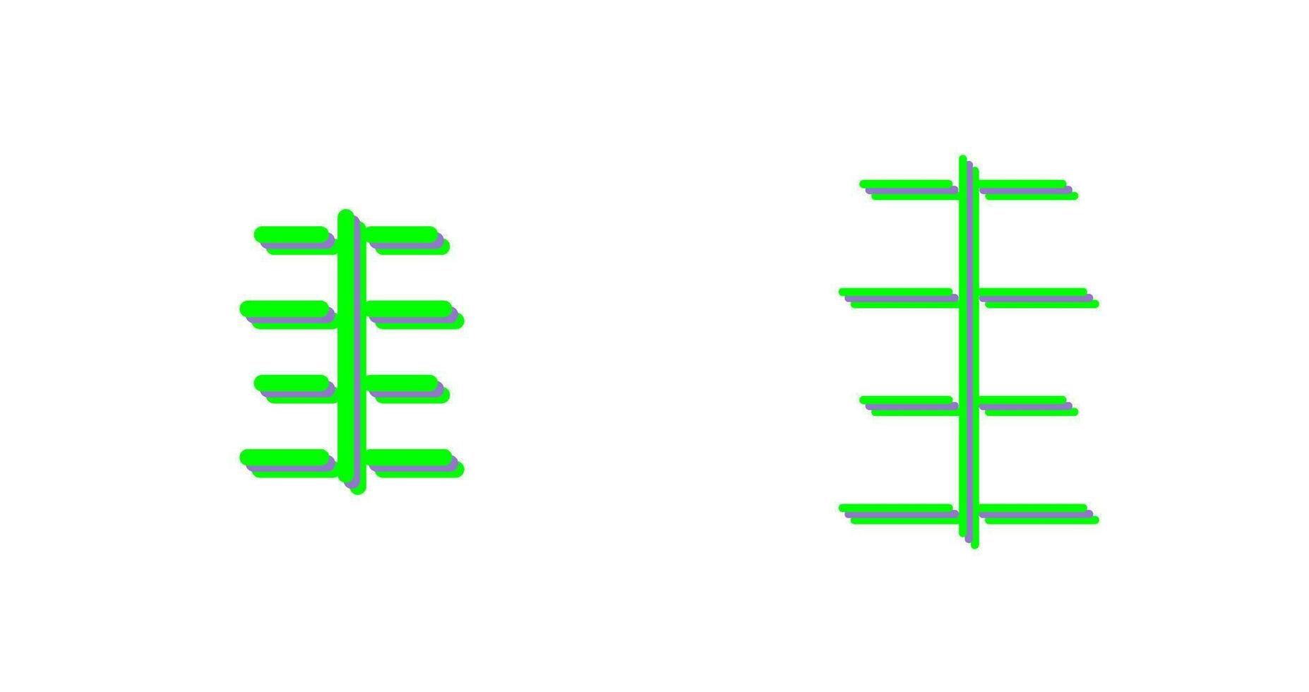 Unique Center Align Vector Icon
