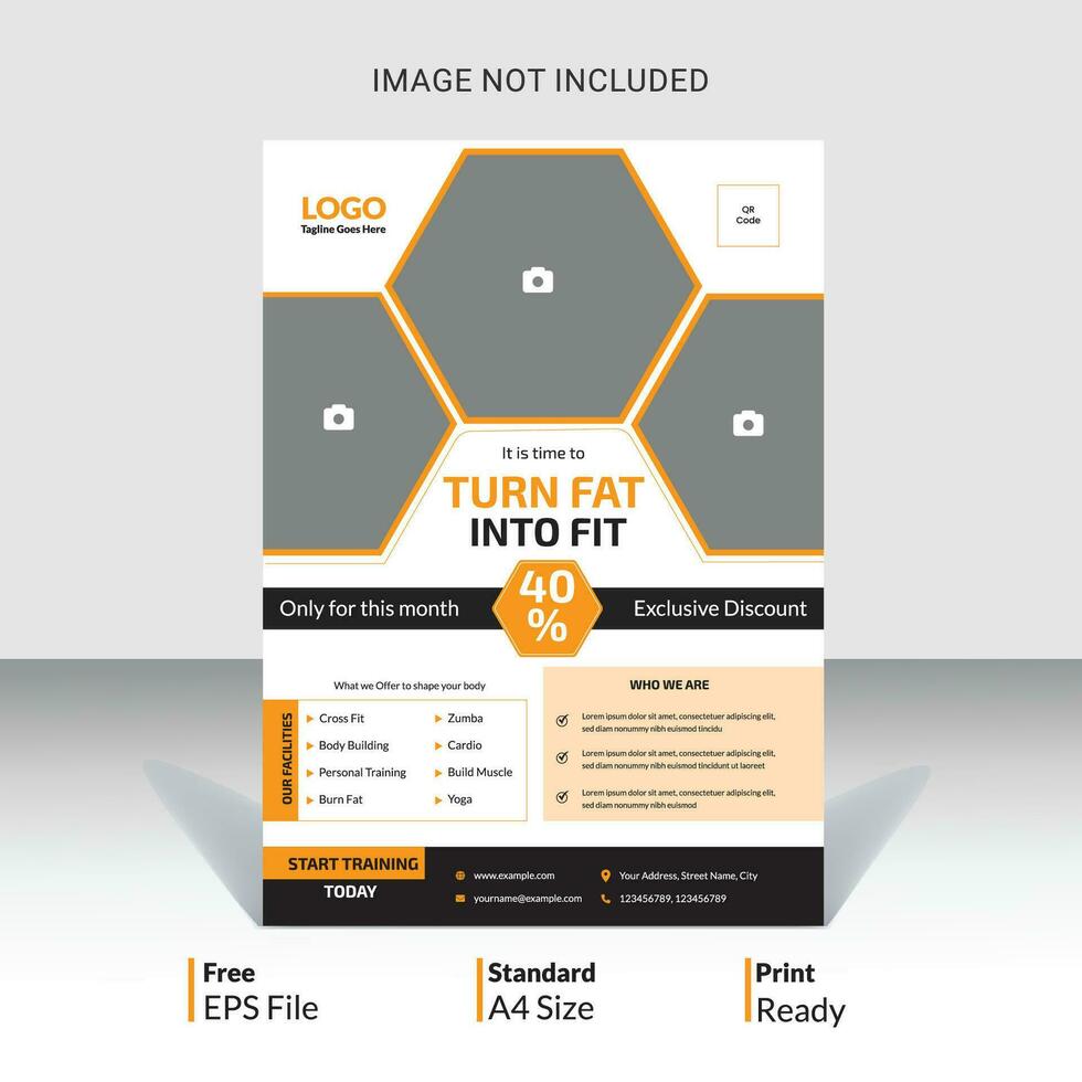 Corporate Vector gym sports flyer and poster template