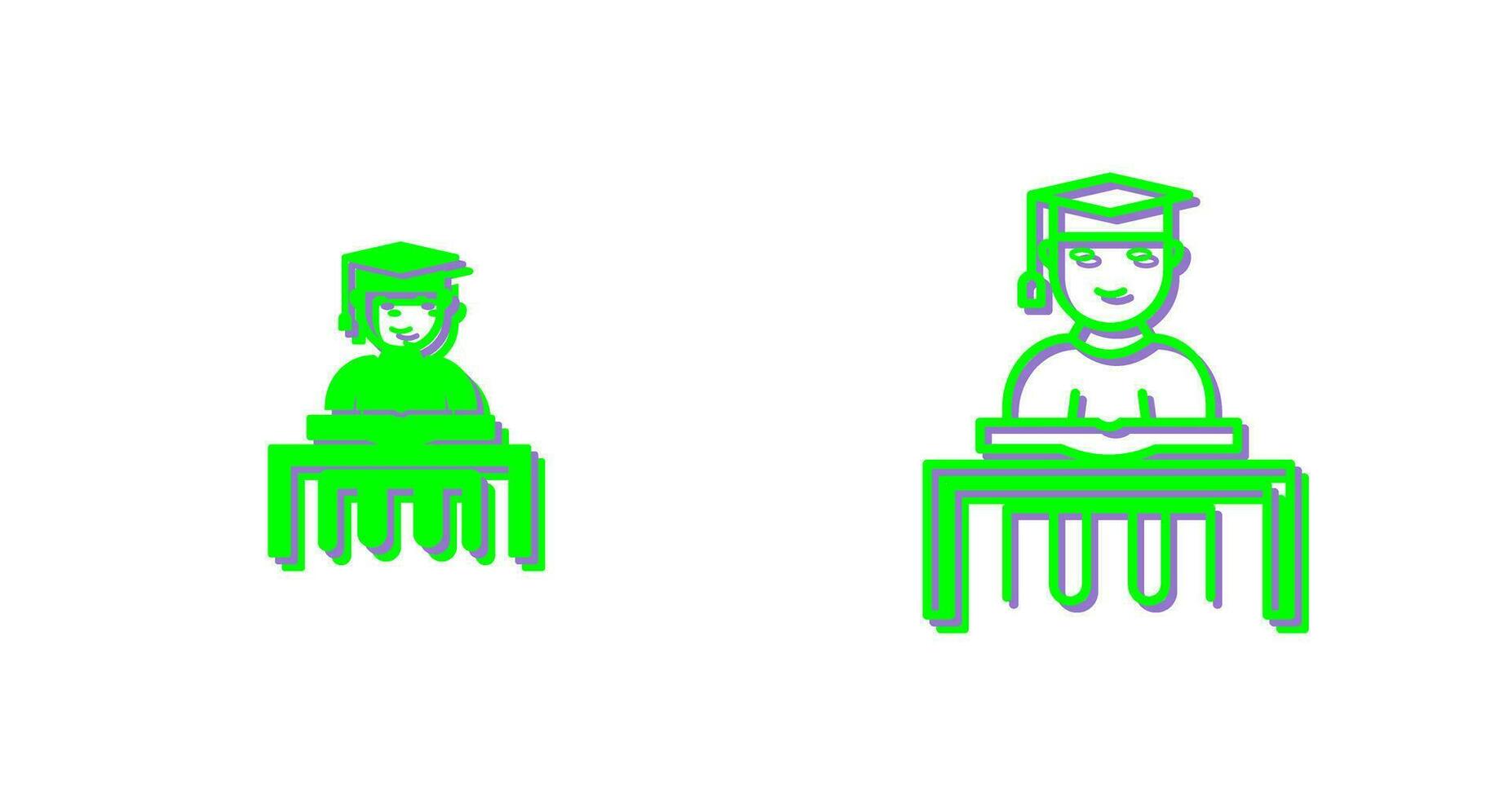 Unique Studying on Desk Vector Icon