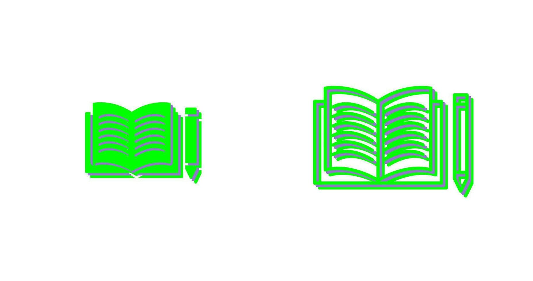 Unique Pencil and Book Vector Icon