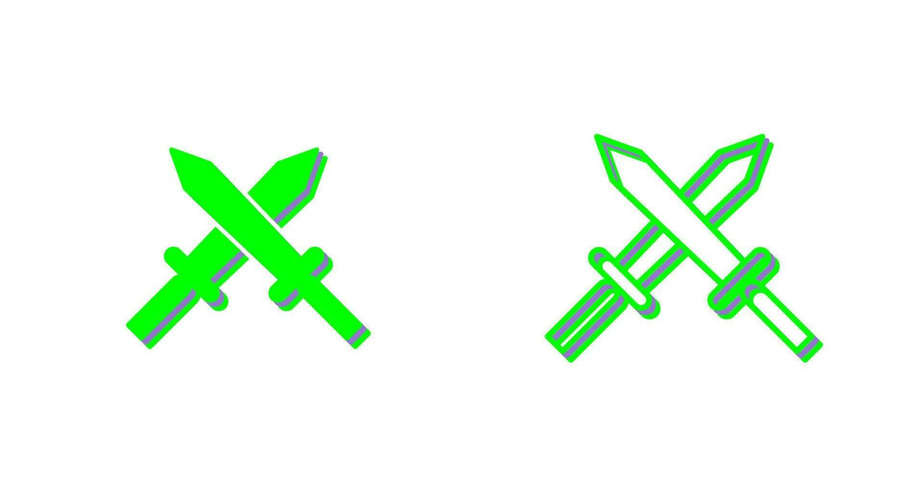 Unique Two Swords Vector Icon