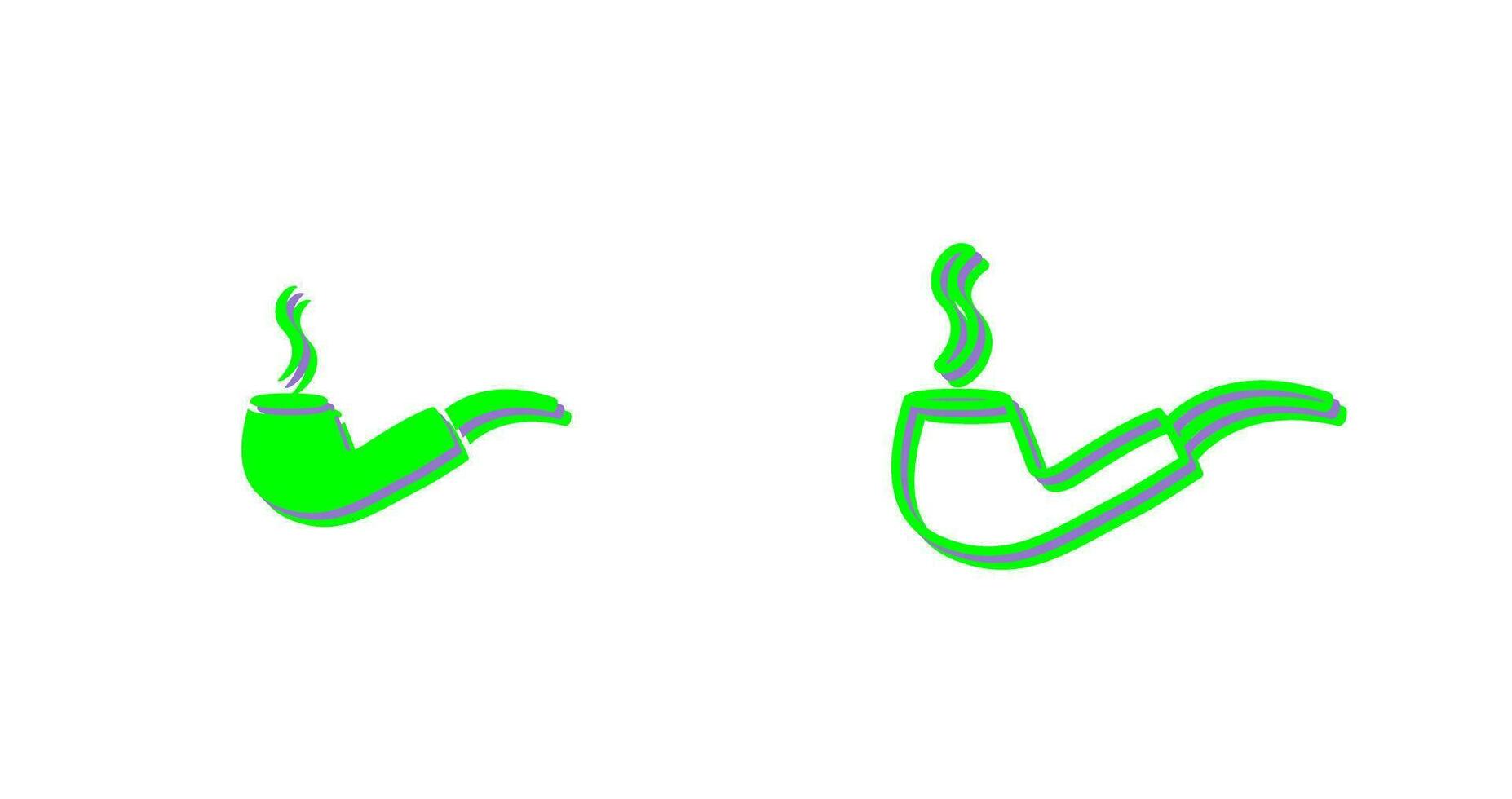 Unique Lit Smoking Pipe Vector Icon