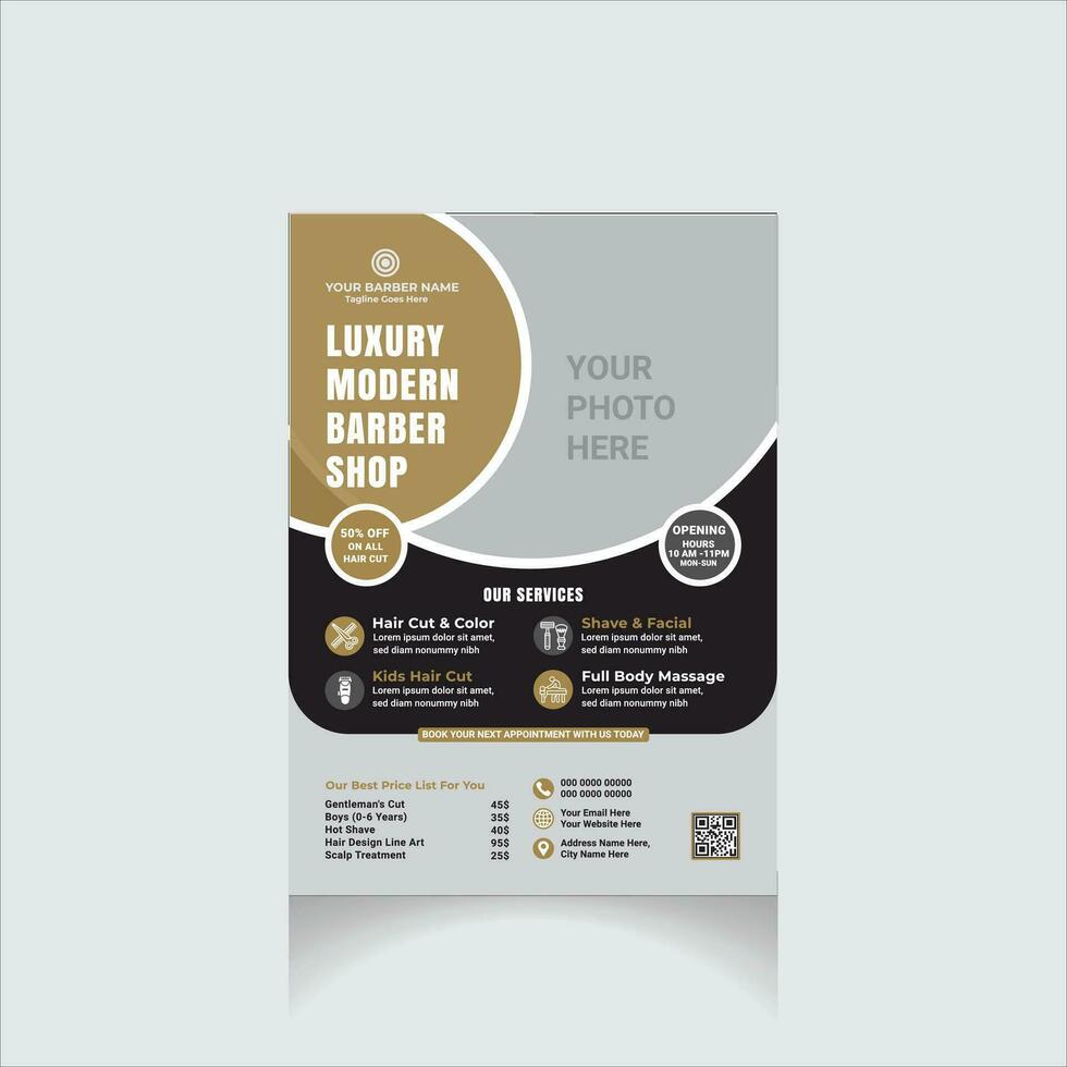 barber shop flyer vector
