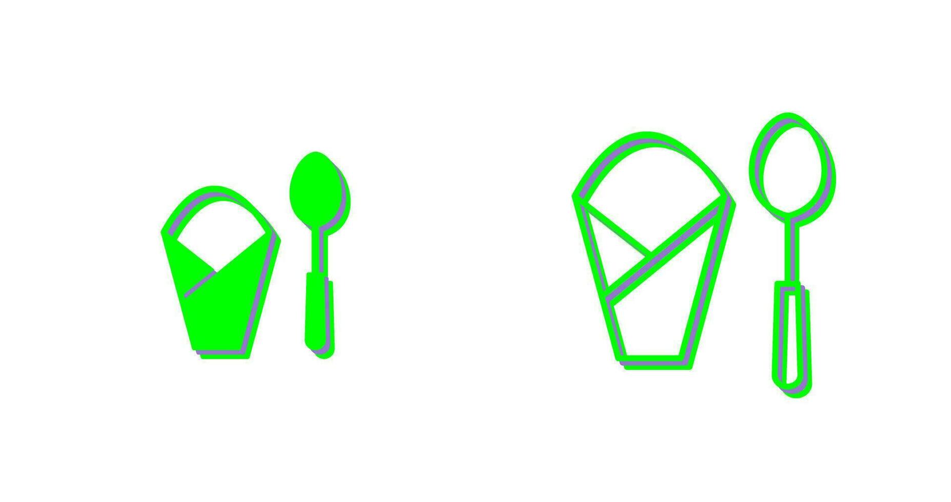 Spoon and Napkin Vector Icon