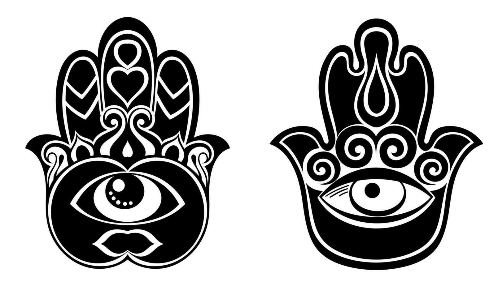 decorativo hamsa con ojo en blanco vector