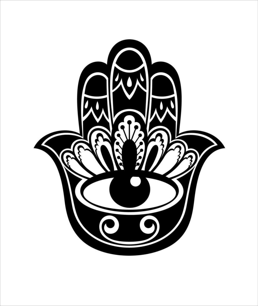 hamsa mano icono ilustración vector