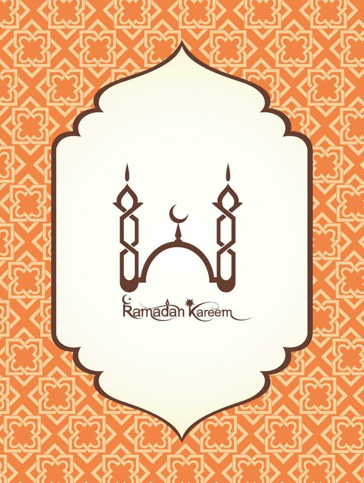 Ramadan Kareem illustration with traditional arabian decoration vector