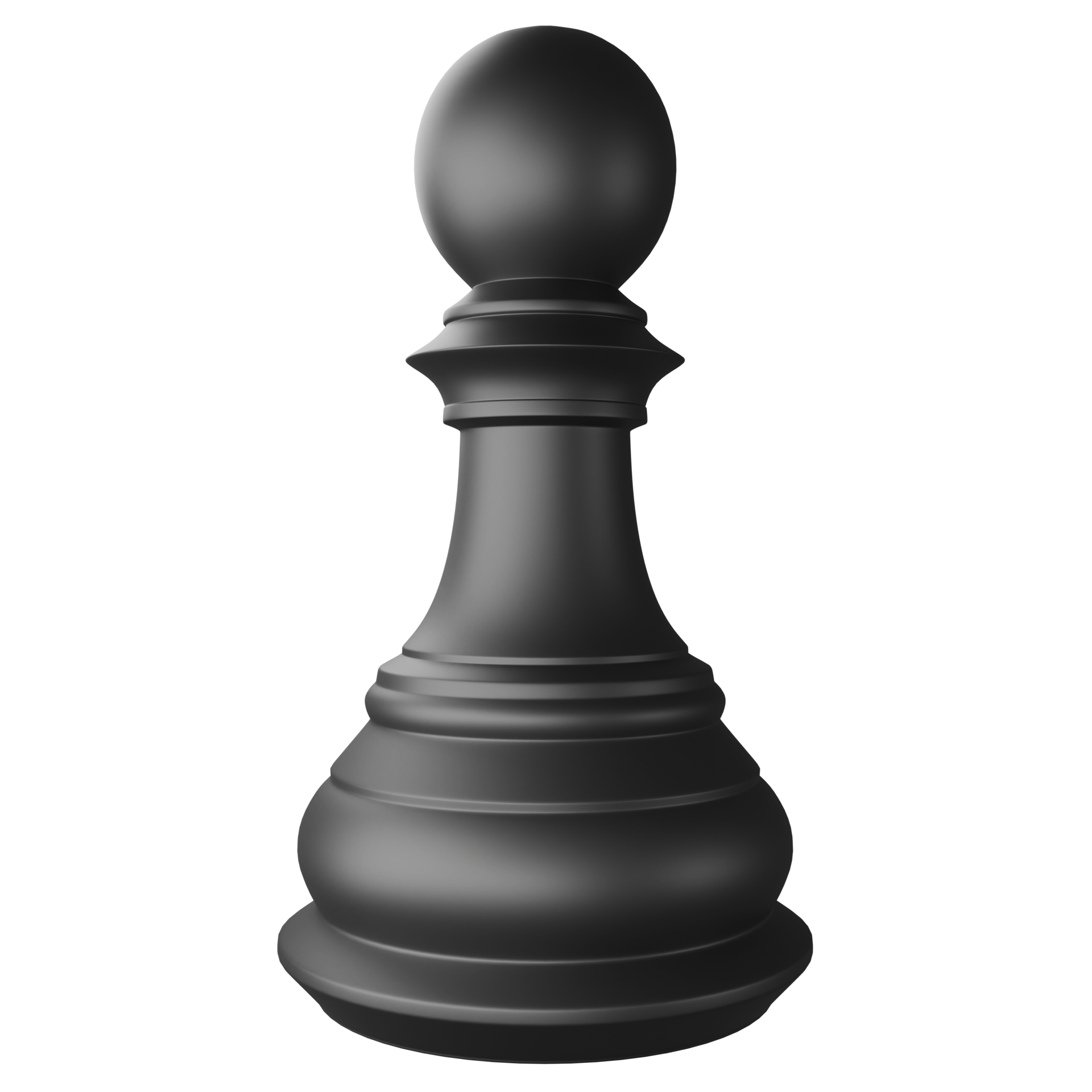 Black pawn chess piece clipart flat design icon isolated on