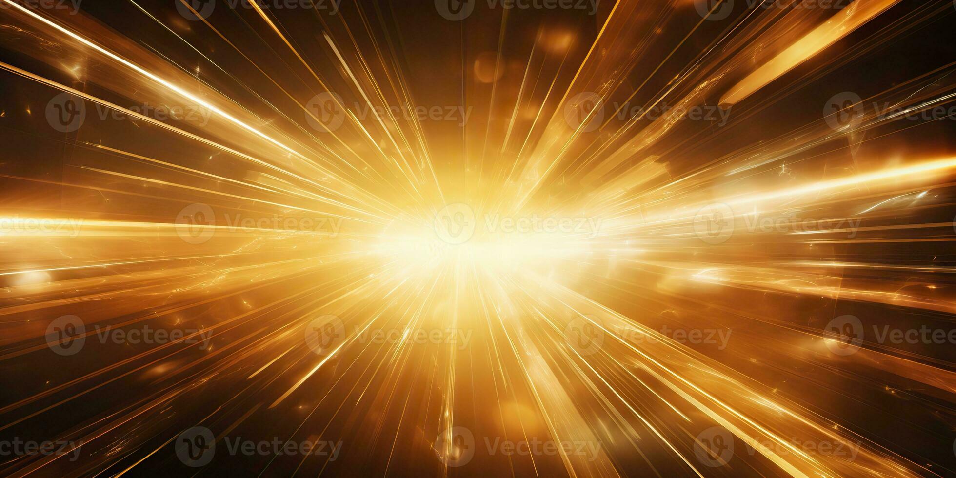 AI Generated. AI Generative. Sunshine light shine beam burst yellow color in dark black space galaxy background. Graphic Art photo