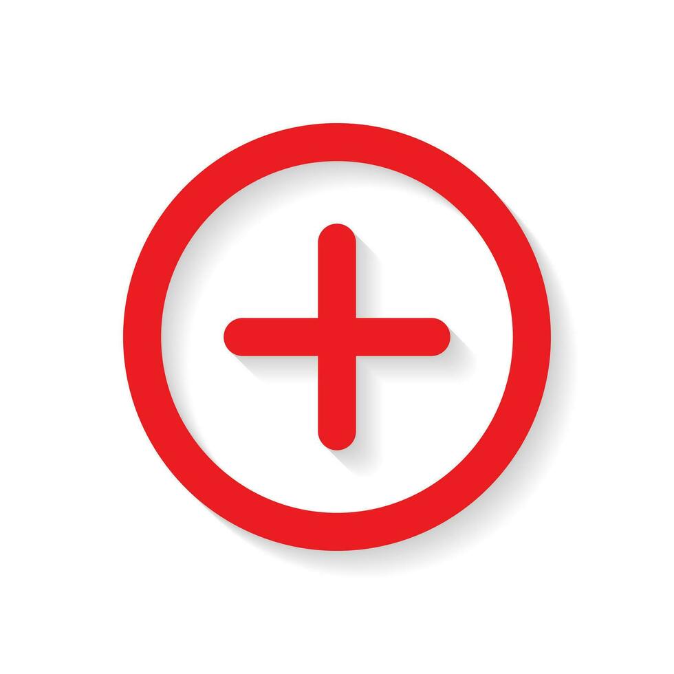 Add button icon vector in flat style. Social media elements