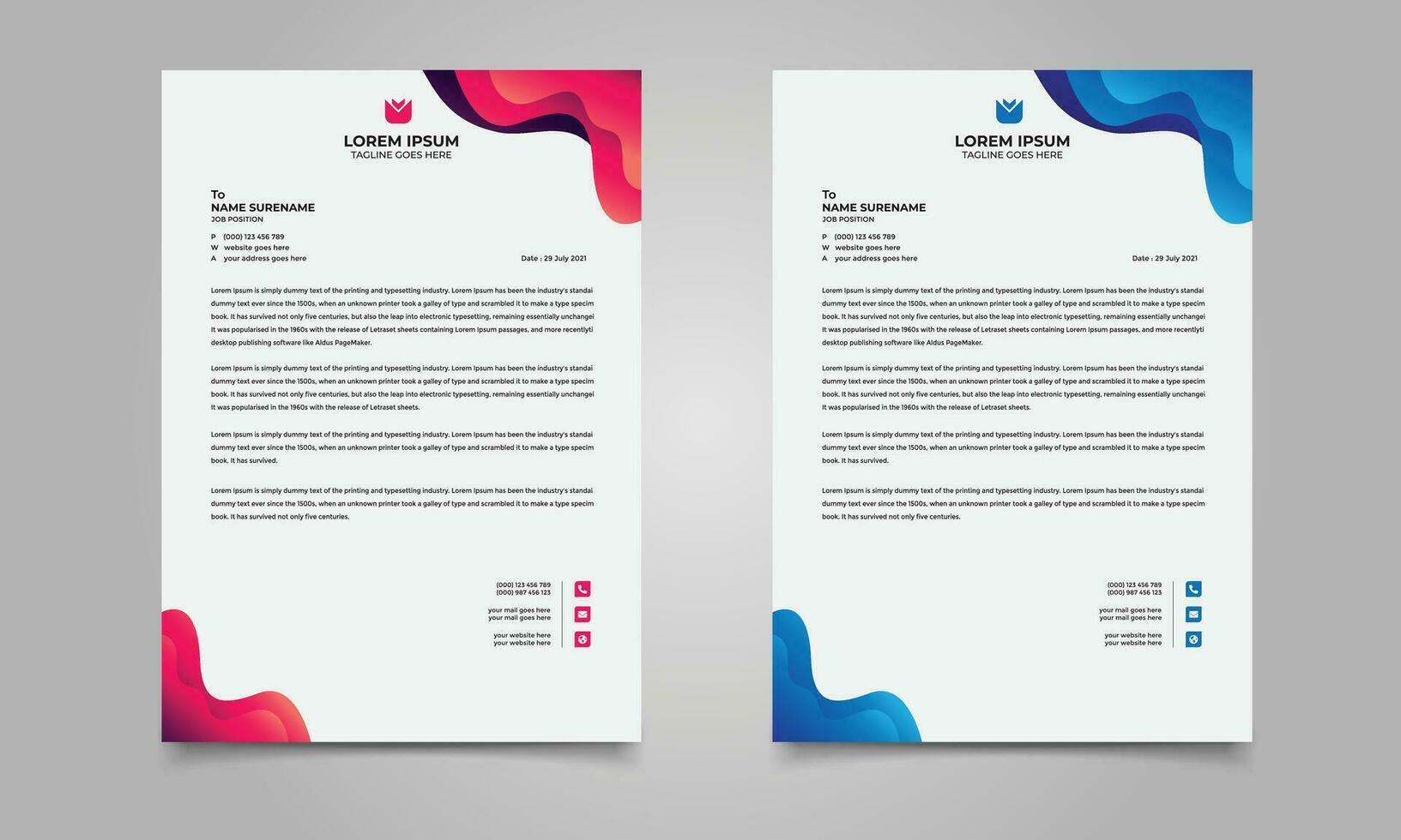 Modern Corporate Letterhead design template vector