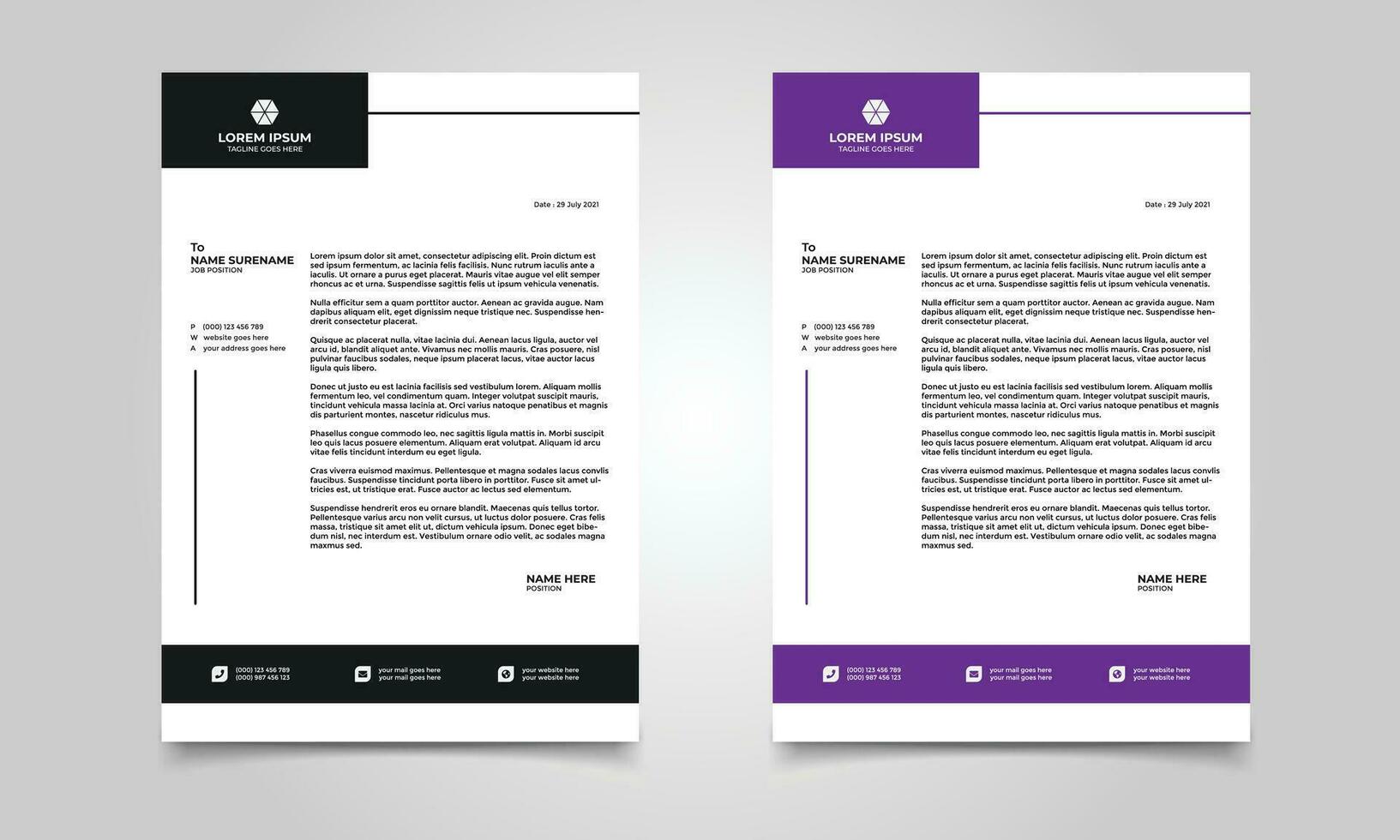 Modern Corporate Letterhead design template vector