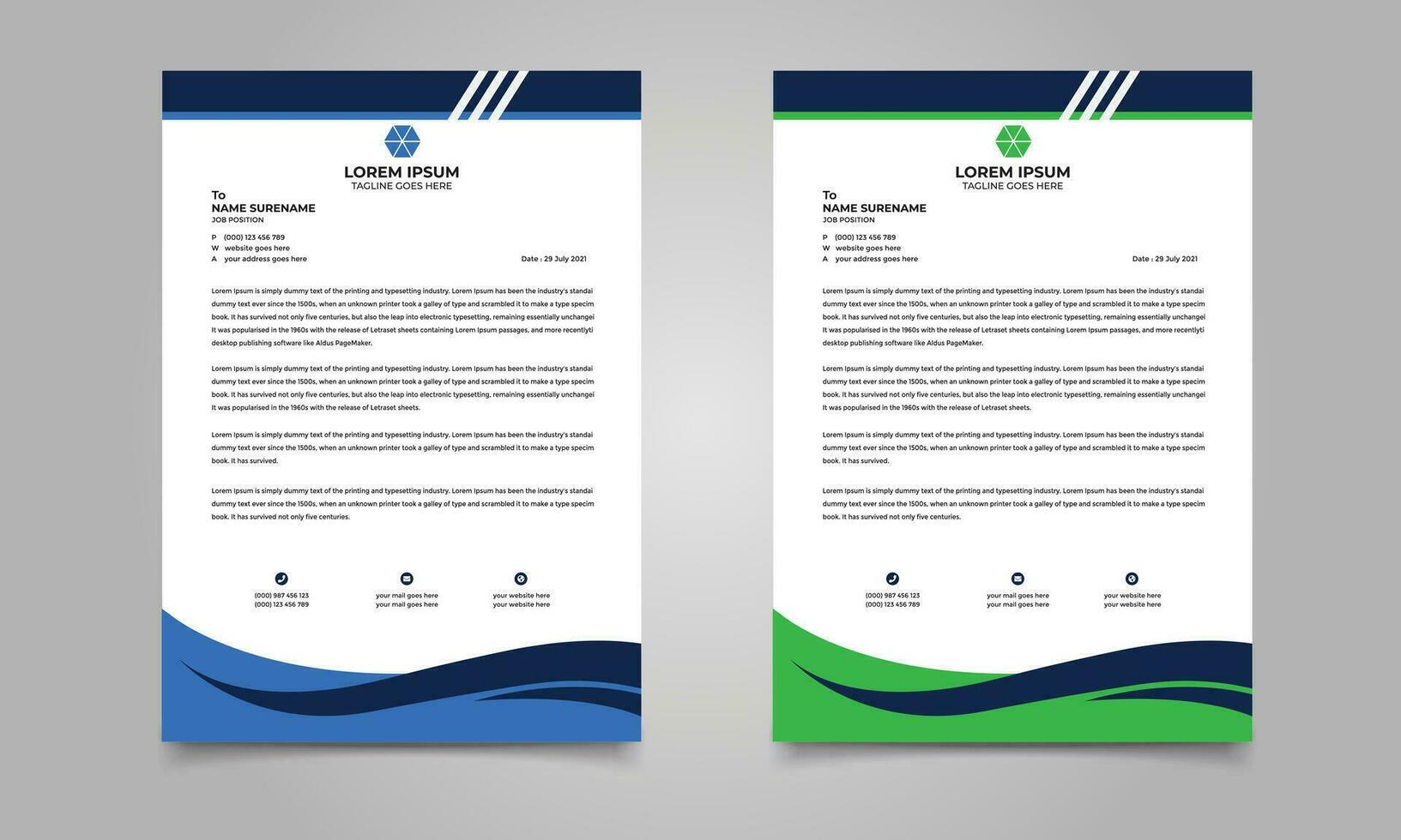 Modern Corporate Letterhead design template vector