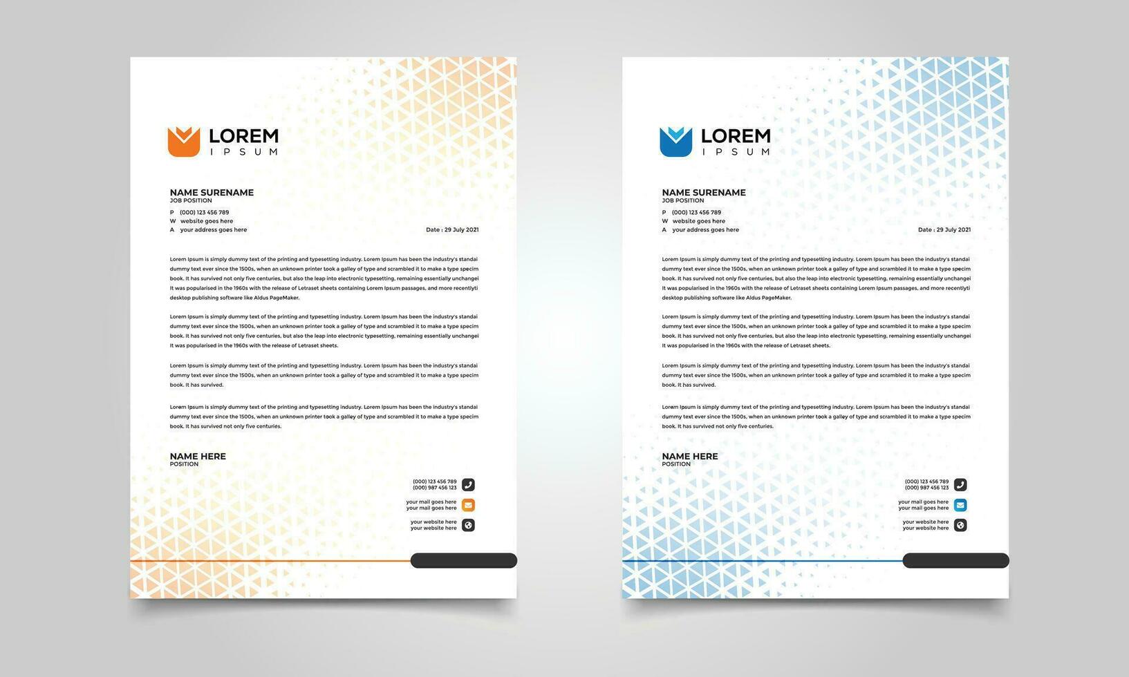 Modern Corporate Letterhead design template vector