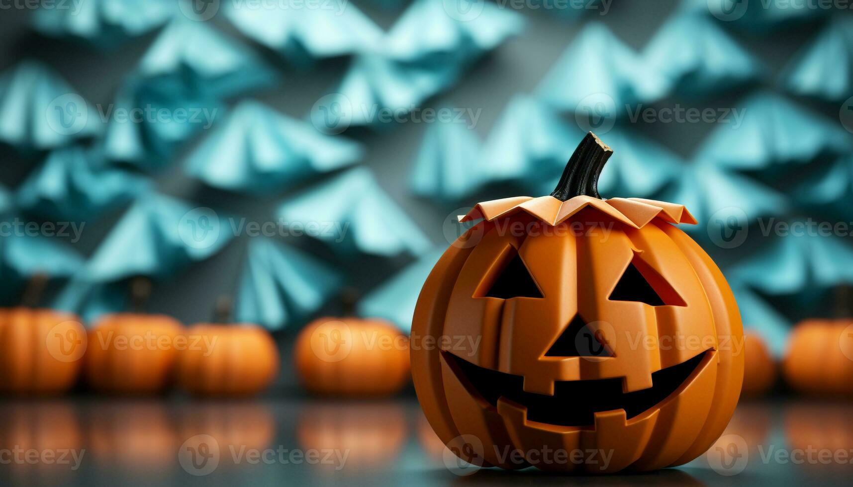 Spooky Halloween lantern decoration glowing in the dark night generated ...