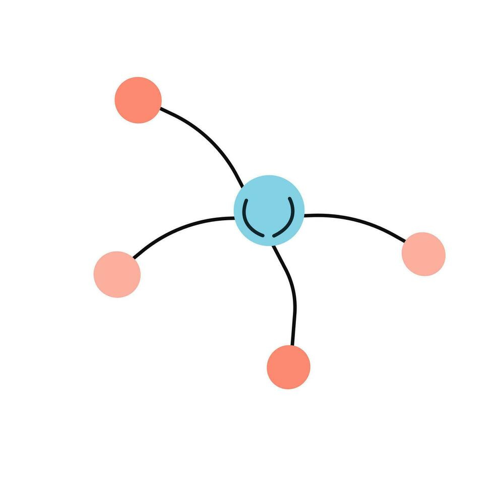 Nerve cell vector illustration. Artificial neural network t