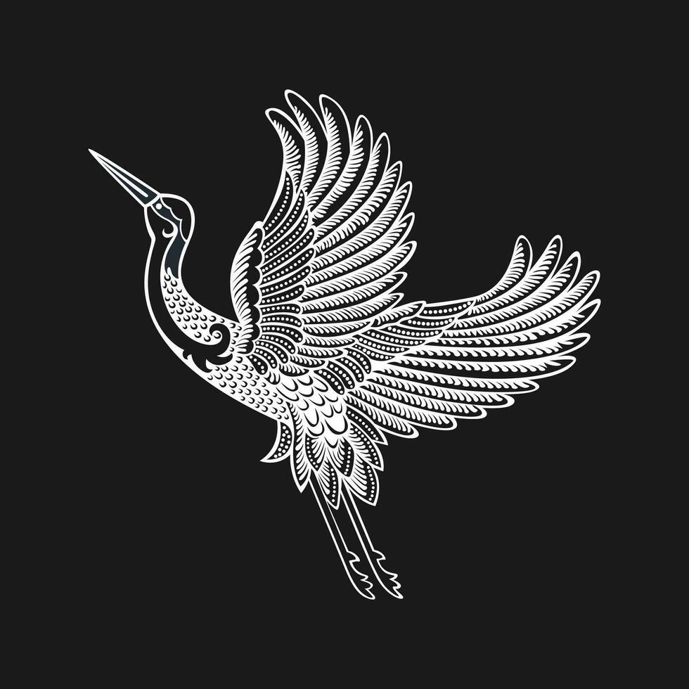 cisne volador icono decorativo vector imagen ilustración